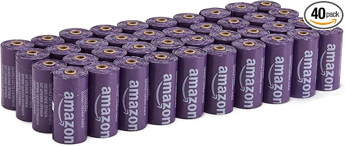 Amazon Basics Premium Dog Poop Bags, 600 Count, Enhanced Leakproof, Premium Lavender Scented-PawvioPets