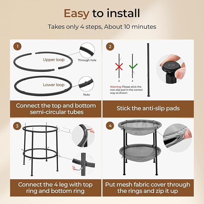 Double Cat Hammock Bed，Elevated and Raised Cat Beds for Indoor and Large Cats-PawvioPets