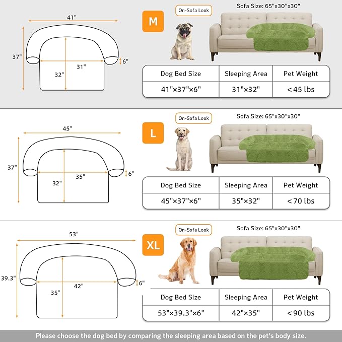 GGIB Calming Dog Bed Fluffy Plush Dog Mat for Furniture Protector with Removable Washable Cover for Large Medium Small Dogs and Cats (Medium, Grass Green)-PawvioPets