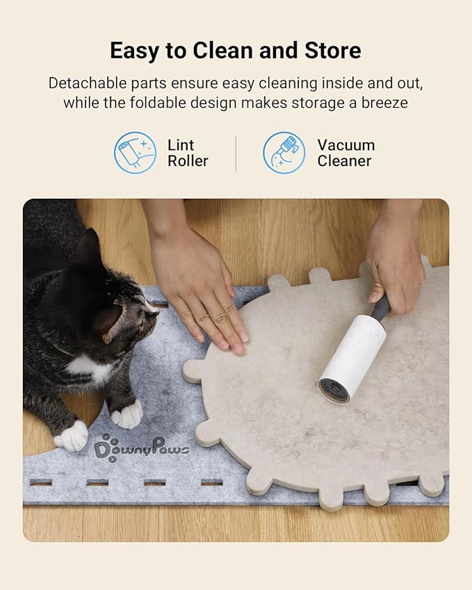 DownyPaws Cat House for Indoor Cats, Cat Bed Cave for Multiple & Large Cats Up to 22 Lbs, Scratch Resistant Peekaboo Cat Caves, Foldable Tunnel Enclosed Bed, PeekaPurr, Marble-PawvioPets