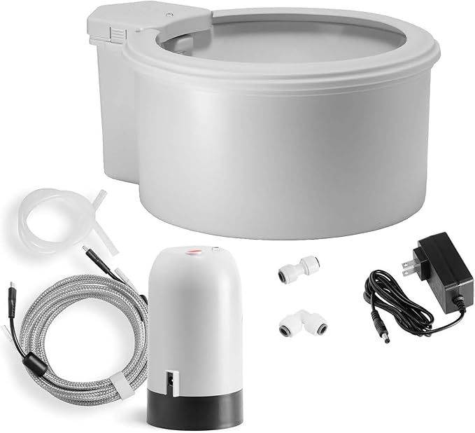 Always Full® 9" Pet Water Bowl and Bottle Pump Bundle, Self-Refilling, Clean Filtered Water, App-Enabled Hydration Monitoring, Easy Upgrade to Wall Unit, Cat and Dog Water Bowls-PawvioPets