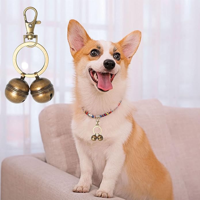 Copper Bells for Dog Collars with Snap Clips - Made of Pure Copper for Dogs/Cat - Clear Sound & No Rust - Save Birds Wildlife, Know Where Your Pet Christmas Sounds-PawvioPets