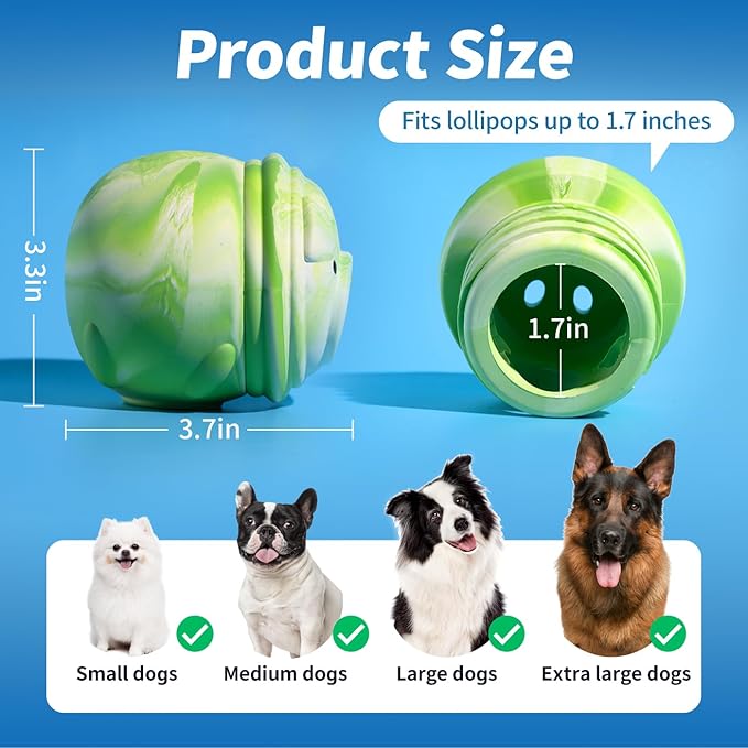 Dog Toy, Frozen Treat Toys, Treat Dispensing Chew Toy for Small Medium Large Dogs, Long-Lasting Interactive to Keep Pup Distracted & Reduces Anxiety, Freezable Fillable Dog Puzzle Toys - Green-PawvioPets