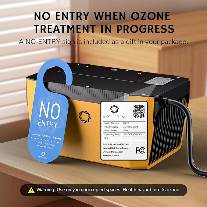Airthereal DA25 Desktop Ozone Generator, 60,000mg/h High Capacity Odor Eliminator for Smoke, VOCs and Pet Odors, Portable Ozonator for Home, Garage & Car, O3 Air Deodorizer for Area up to 5,000 sq.ft-PawvioPets