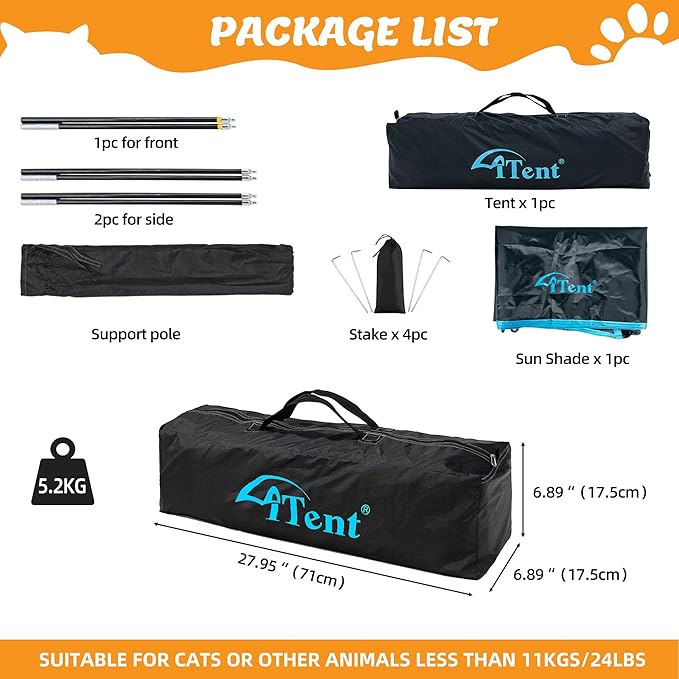 Cat Enclosure and Cat Tower Tent with Two Styles of canopiesfor Indoor and Outdoor,X-Large Outdoor Catio, Cat Tent,Portable and Foldable,Two Doors Design can Assemble More Shapes (Patented)-PawvioPets