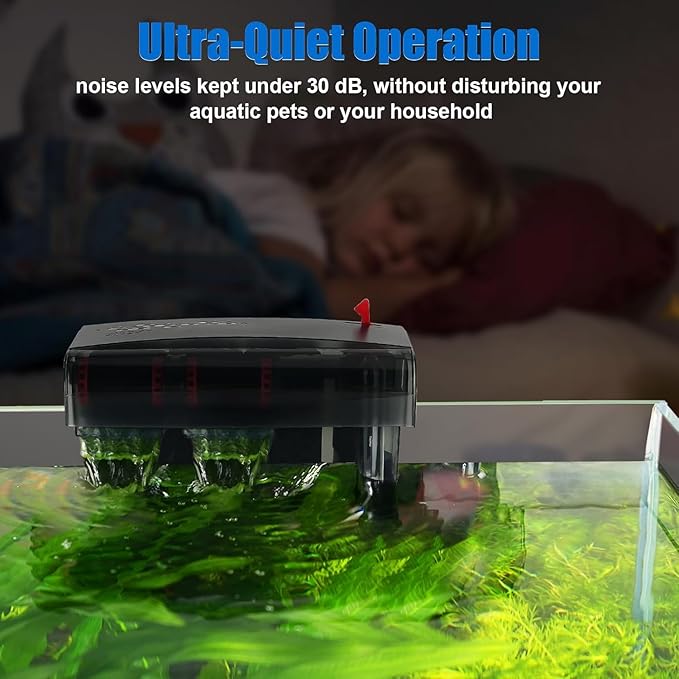 AQQA Aquarium Filter 20-50 Gallon Fish Tank Filters with Double Waterfall, Hang on Back Aquarium Filter with Bio-Wheel Power, Adjustable Flow, Quiet Efficient and Silent Operation (10W 125 GPH)-PawvioPets