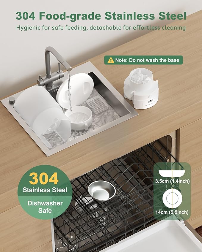 Gimars 5L/20 Cups Automatic Cat Feeder, Programmable 1-6 Meals Cat Food Dispenser with Stainless Steel Bowl, Easy Setup, Dual Power Supply,10s Meal Call Timed Pet Feeder for Cats and Small Dogs-PawvioPets