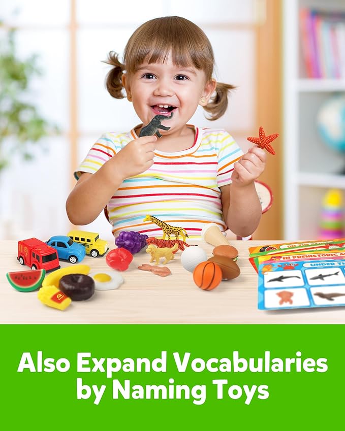 Coogam Sorting Toy for Toddlers, Animals Dinosaurs Fruits Vehicles Foods Fishes Balls Farm Playset, Fine Motor Montessori Game Preschool Educational Learning Gift for Year Old Kids-PawvioPets