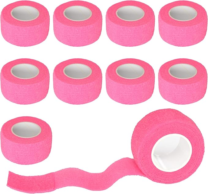 9 Pack 1" x 5 Yards Self Adhesive Bandage Wrap Self Stick Wrap for Ankle, Wrist, Finger, Sports, Breathable Cohesive Vet Tape for Pets (Pink)-PawvioPets
