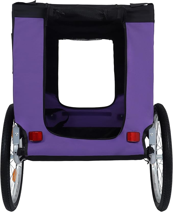 Blue-Grey Large Folding Bike Trailer for Dogs – Heavy-Duty Steel Frame, 66LB Capacity Pet Carrier for All-Terrain Cycling, Jogging & Camping Adventures!-PawvioPets