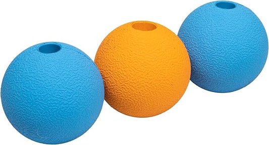 Amazon Basics Dog Toys, Interactive Supreme Rubber Balls, (Pack of 3), 2.5 inch, Blue, Orange-PawvioPets