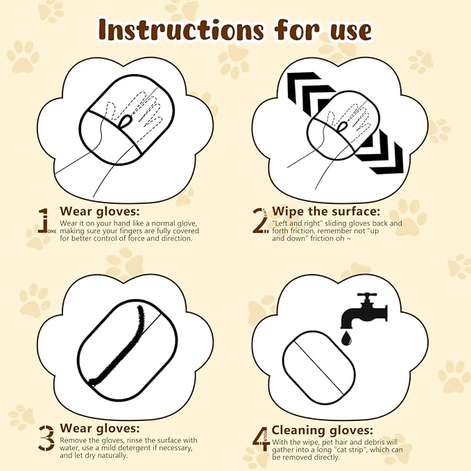2PCS Pet Hair Remover Gloves, Electrostatic Pet Hair Removal Gloves for Cats & Dogs, Reusable Double Sided Pet Hair Remover,Versatile Grooming Gloves for Washing, Deshedding, Grooming-PawvioPets