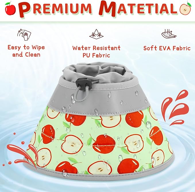 Cat Cone Collar Soft to Stop Licking, Adjustable, Foldable Lightweight Kitten Cones After Surgery Recovery for Cats & Kittens, Cat Cone Alternative (AppleRed, L)-PawvioPets