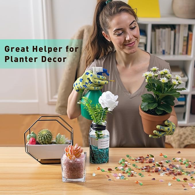 Colorful Agate Crushed Stone Crystal Chips Bulk Irregular Shaped Aquarium Decor Rocks Gravel Pebbles Stones Polished Tumbled for Crafts|Fish Turtle Tank|Home Decoration - 0.88 Lbs-PawvioPets