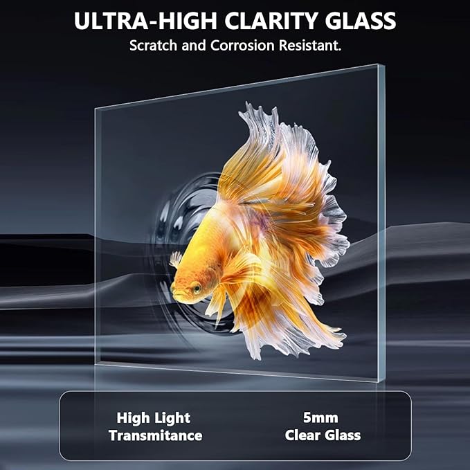 fishkeeper 5 Gallon Fish Tank Starter Kit, Small Aquarium with Filter and Adjustable 3 Color Lighting Self Cleaning Fish Bowl Rimless Aquarium for Beginners (Freshwater Fish Tank)-PawvioPets