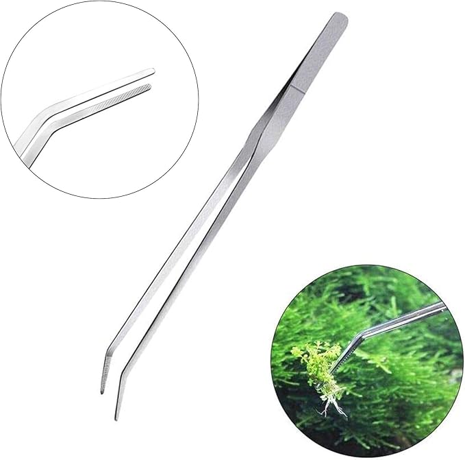 3 in 1 Aquarium Aquascape Tools Kit Long Stainless Steel Aquarium Tank Aquatic Plant Tweezers Scissors Tools-PawvioPets