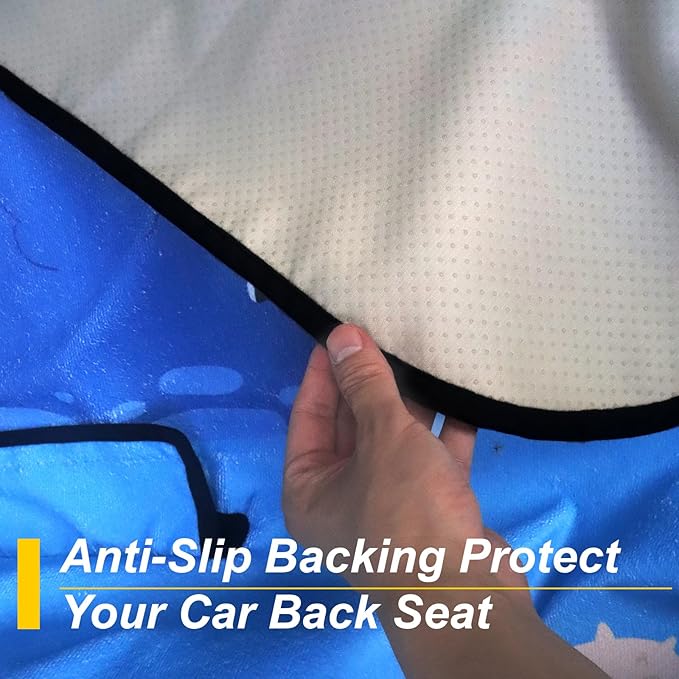 Back Seat Cover for Car Trucks Van SUV,Waterproof Rear Bench Towel Seat Covers for Dogs and Kids,Automotive Backseat Protector (Seaworld)-PawvioPets