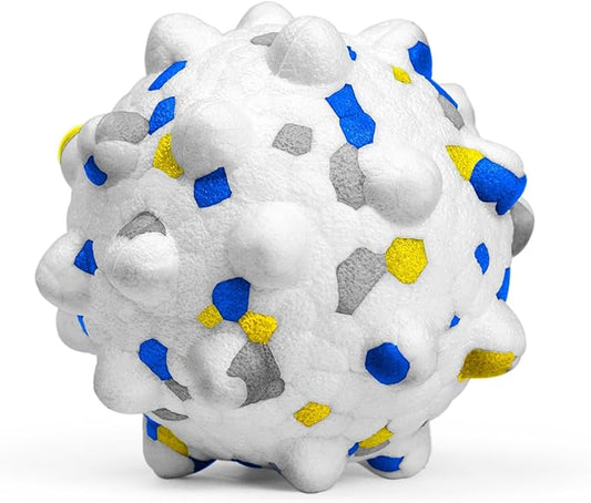 2.36'' Dog Balls for Dogs Aggressive Chewers Indestructible Tennis Durable Bouncy Interactive Dog Toy Balls for Fetch Game Floating Training(White Medium)-PawvioPets