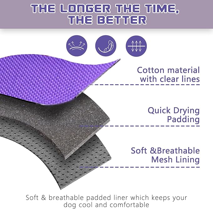 BUMBIN Tactical Dog Harness for Large Dogs No Pull, Famous TIK Tok No Pull Puppy Harness, Fit Smart Reflective Pet Walking Harness for Training, Adjustable Dog Vest Harness with Handle Purple XL-PawvioPets