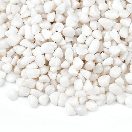 5 lbs Small White Rocks for Planters, 3/8" White Pebbles for Vases, Decorative Small Stones for Plants, Succulents, Bamboo, Terrarium, Landscape, Garden-PawvioPets