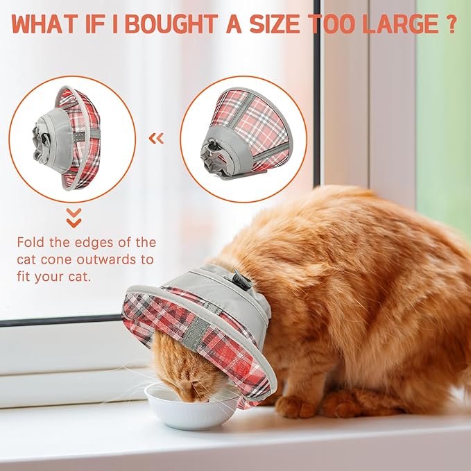 Cat Cone Collar Soft, Cat Recovery Collar for Large Medium Small Cats Kittens, Kitten Cone Alternative After Surgery-PawvioPets