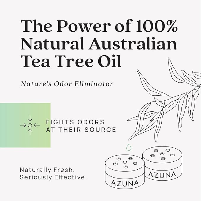 Azuna All-Natural Odor Remover Gel Refill Pouch | Air Purifier with Tea Tree Oil | Plant-Based & Long Lasting | For Pet Odors, Smoke & Strong Odors | Natural Scent, 24 oz-PawvioPets