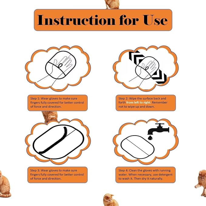 3 PCS Pet Hair Removal Glove for Cats & Dogs, Electrostatic Grooming Gloves for Pet Hair, Reusable Double Sided Static Hair Remover for Couch, Furniture, Carpet & Car Seat-PawvioPets