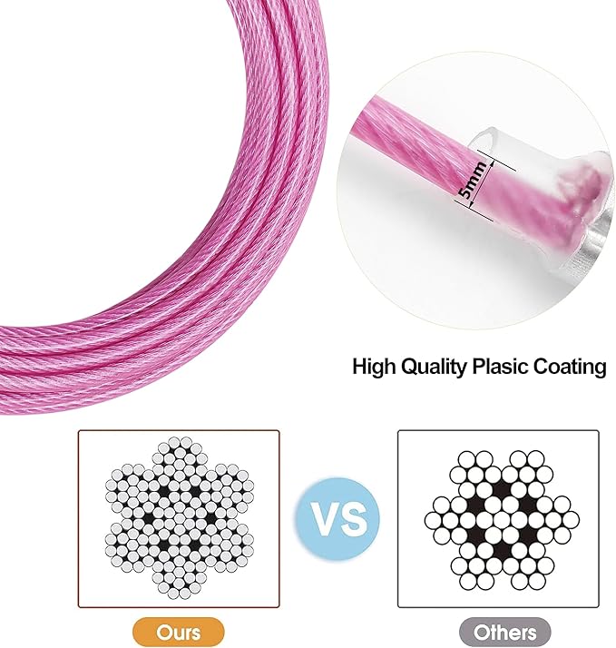 Dog Tie Out Cable for Outside,20FT Long Dog Leash&Chains with Swivel Hook,Small-Large Dogs Runner Cable for Yard,Heavy Duty Dogs Lead Line for Outdoor and Camping (500lbs 20FT, Pink)-PawvioPets
