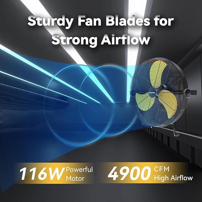 2PCS 18 Inch Wall Fan Pro Series - 4900 CFM 3 Speed High Velocity Industrial Wall Mount Fans for Commercial, Residential, Warehouse, Covered Patio, Shop, Garage, Barn, Gazebo UL Safety Listed-PawvioPets