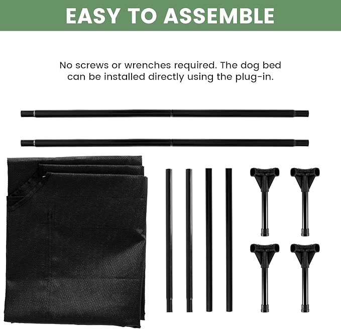 Elevated Dog Bed for Outdoor, Large Raised Dog Cot with Washable Mesh, Cooling Pet Cot Chew Proof for Outside Camping, 42"x30" Brown-PawvioPets