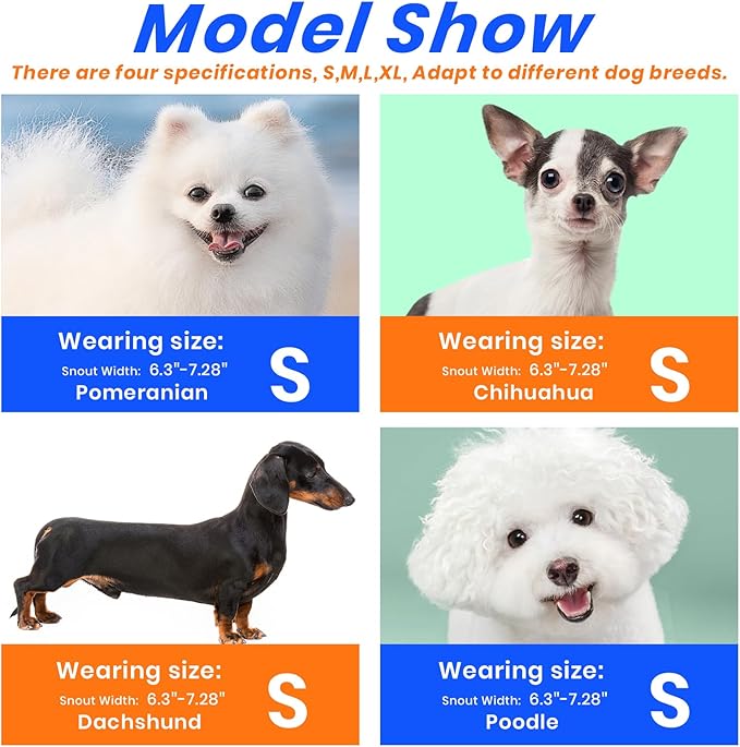 Dog Muzzle, Basket Muzzle for Small Medium Large Dogs, Anti-Biting and Chewing, Lightweight & Sturdy Cage Design, Allows Panting & Drinking, Ideal for Grooming & Training（Blue Size S）-PawvioPets