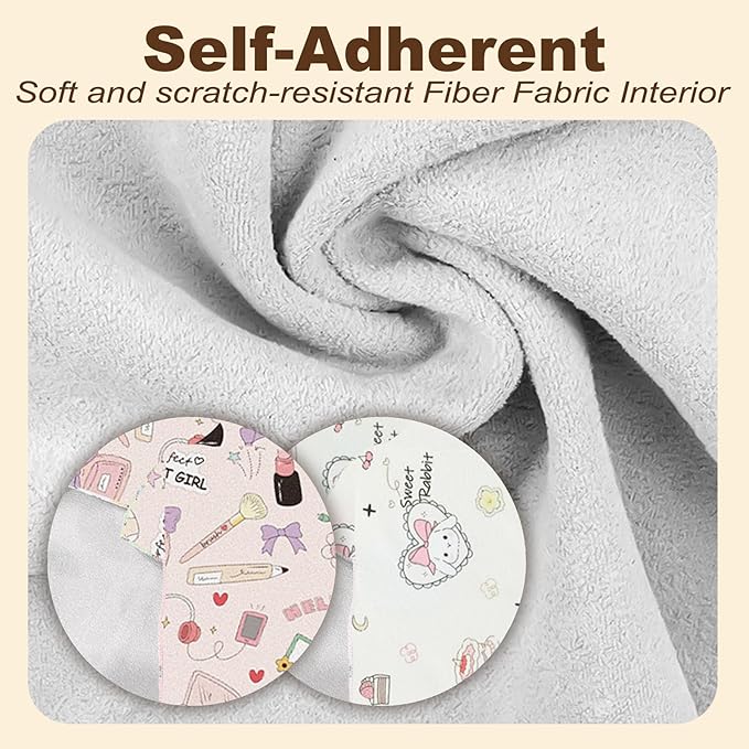 Cat Grooming Wrap, 2pcs [L+XL] Cat Restraint Wrap for Nail Clipping, Ear Cleaning, and Teeth Brushing, Self-Adherent, Anti-Bite, Anti-Scratch, Anti Scratch, Rabbit + Make-up-PawvioPets