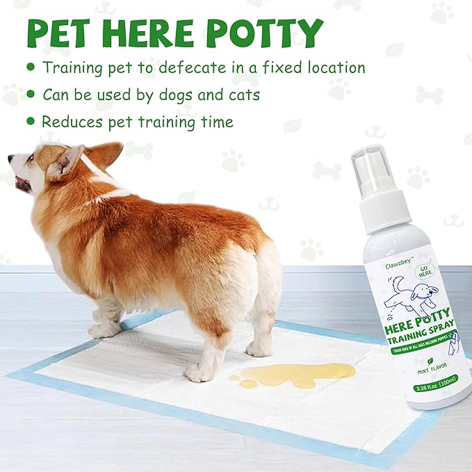 Dog Potty Spray Set, No-Go Spray & Potty Training Spray, Puppy Essentials, Stops Urination & Marking, Indoor and Outdoor Use (3.38 fl oz)-PawvioPets