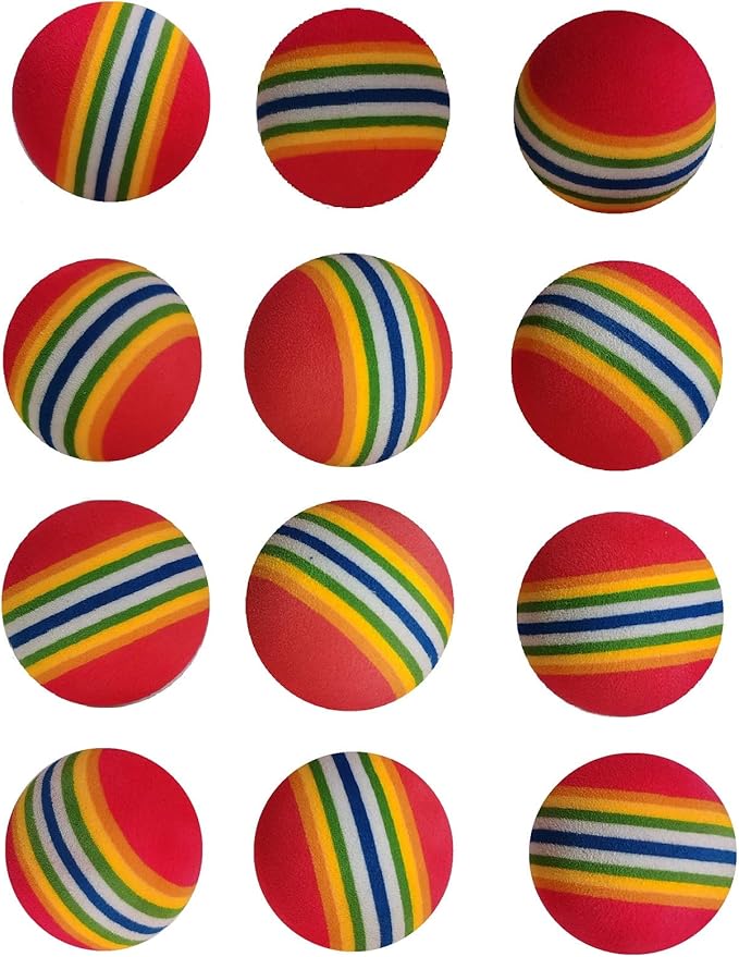 Colorful Soft Foam Rainbow Play Balls for Pet Dog and Cat Toys (12)-PawvioPets