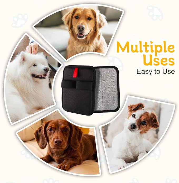 2 Pcs Static Pet Hair Removal Gloves, Reusable Electrostatic Pet Cat Dog Hair Remover Grooming Gloves Brush Tool for Couch, Furniture, Carpet, Car Seat-PawvioPets