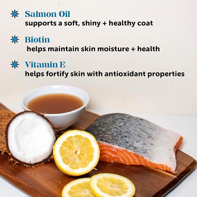 Dog Skin and Coat Supplement with Salmon Oil for Dogs - Allergy Itch Relief + Skin & Coat Health, Dog Food Topper Bone Broth with Salmon Oil, Collagen, Biotin + Vitamin E (12 oz)-PawvioPets