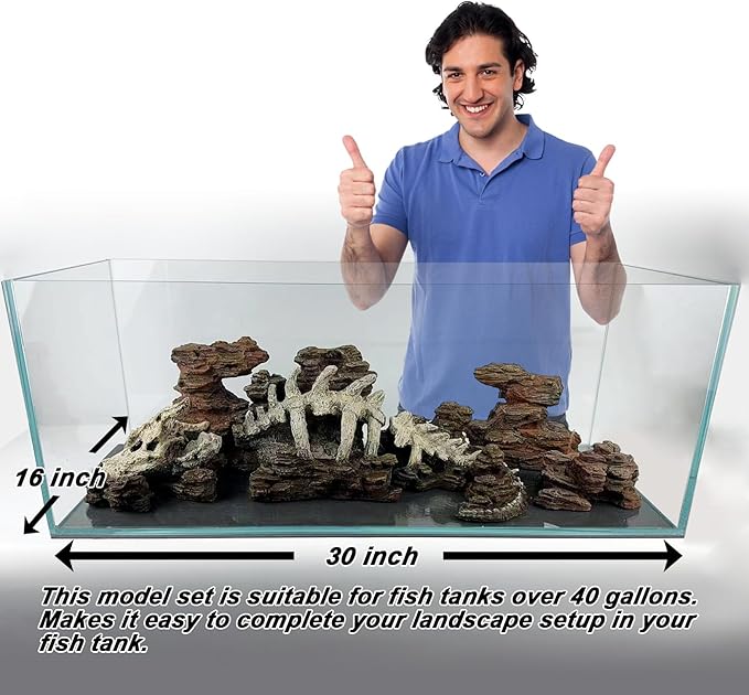 Fish Tank Decor Rocks.Aquarium Decoration Model.Easy Superior Aquascape (Wilderness Keel)-PawvioPets