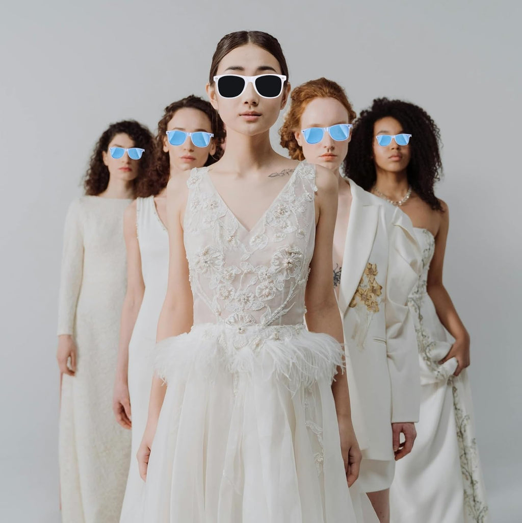 Bridesmaid Scrunchies Proposal Gifts Bachelorette Hair Claws Clips Girls heart sunglasses for Wedding Party Favors (18pcs dark black)