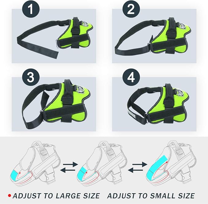 Bolux Dog Harness, No-Pull Reflective Dog Vest, Breathable Adjustable Pet Harness with Handle for Outdoor Walking - No More Pulling, Tugging or Choking (Green, XS)-PawvioPets