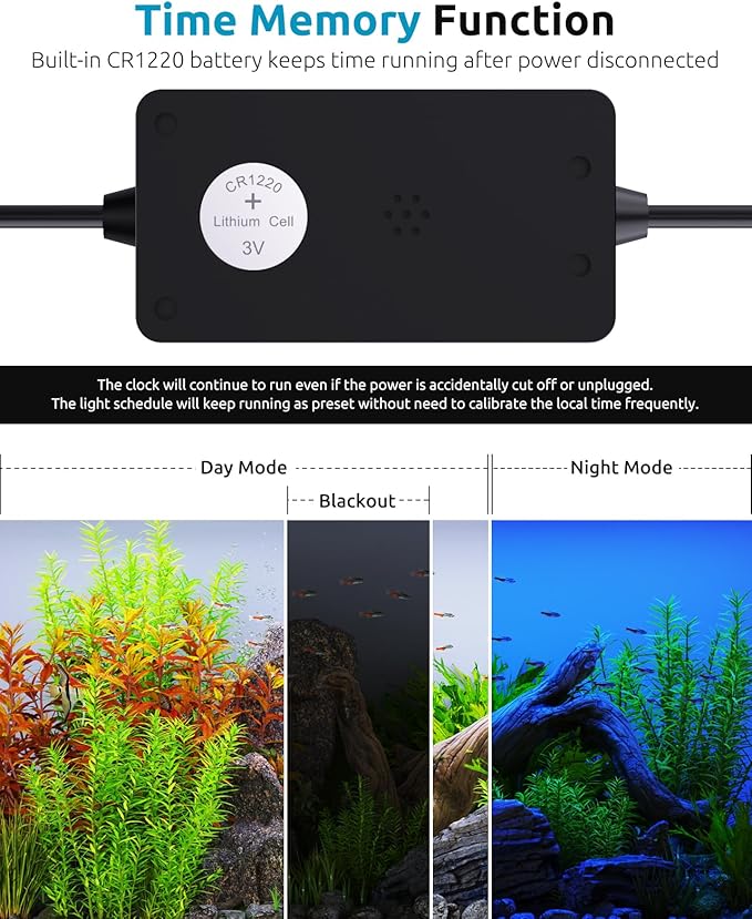 Full Spectrum Aquarium Light, 24/7 Custom Timer, Power-Off Memory, 36-42in 7-Row LED Fish Tank Lights, 8 Colors, 20 Brightness, Day & Night Cycle, Adjustable Mount for Freshwater Plant Growth-PawvioPets