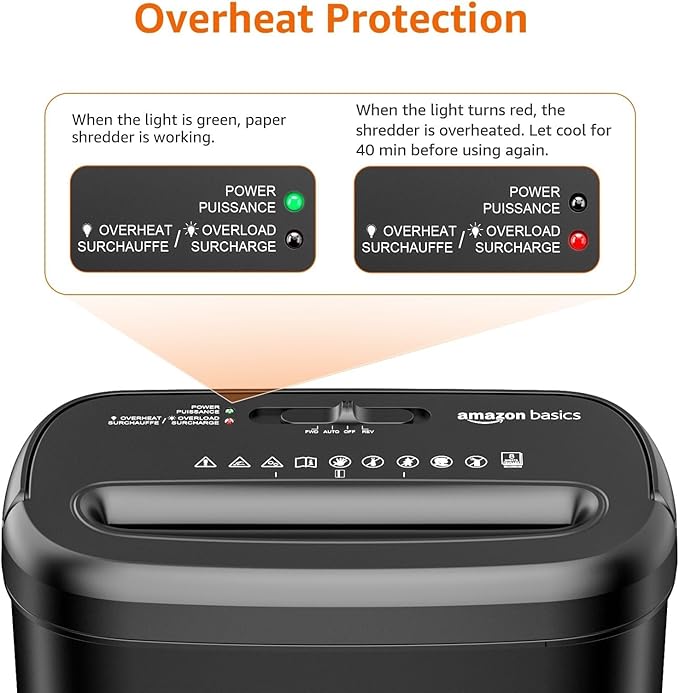 Amazon Basics 8-Sheet Cross Cut Paper Shredder and Credit Card Shredder - Black-PawvioPets