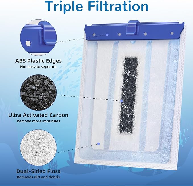 Aquarium Filter Cartridge for Whisper Bio Bag Power Filters, 9 Pack Assembled Large Filter Cartridges for Fish Turtle Tank Aquarium-PawvioPets
