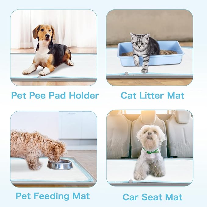 Dog Pee Pad Holder Tray, Non-Slip Puppy Pee Pad Holder, Fits Up to 35" X 24" Training Pads, High Edge Easy to Change Pee Pad Tray,Mat Fit Disposable and Washable Pee Pads-PawvioPets