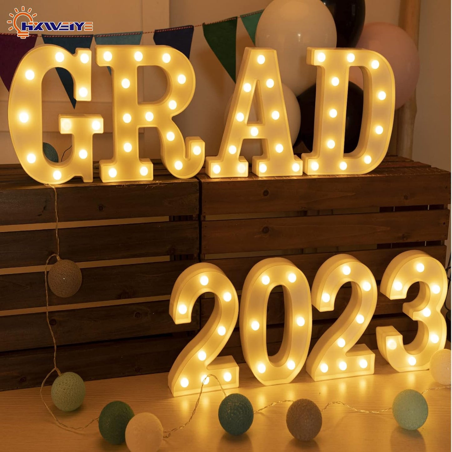 HXWEIYE Light Up Numbers-2, LED Marquee Number Lights Sign 26 Alphabet and 10 Number Big Light Led Letters for Party Birthday Bar Battery Powered Christmas Decor Letter Lights (Warm White)