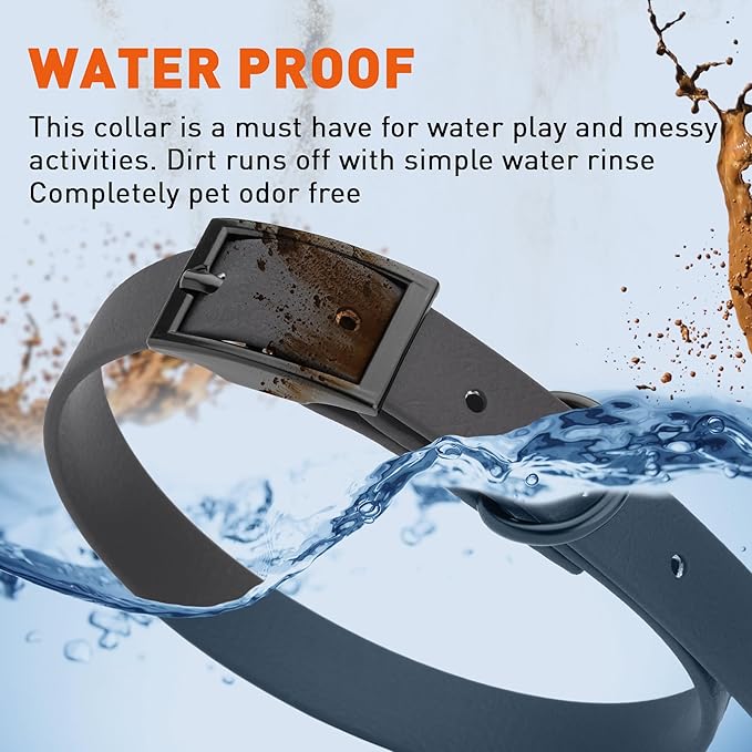 Dogline Biothane Waterproof Dog Collar Strong Coated Nylon Webbing with Black Hardware Odor- Proof for Easy Care Easy to Clean High Performance Fits Small Medium or Large Dogs, Cherry Red-PawvioPets