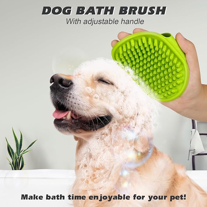 2PCS Pet Grooming Tools - Double-Sided Brush for Shedding and Bathing, Suitable for Short/Long Haired Dogs Cats and Horses, Deshedding Dog Brush, Mane & Tail Combs for Horses - Pet Supplies (Green)-PawvioPets