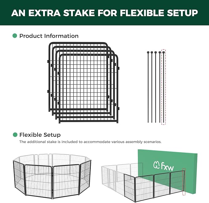 FXW Homeplus Unleashed Indoor Dog Playpen - Stress-Free and Safe Play, Heavy Duty 32 Inch 4 Wire Panels Dog Pen for Small and Medium Dogs, Black│Patented-PawvioPets