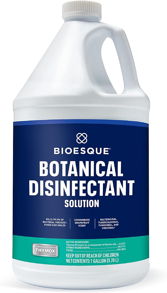 Bioesque Botanical Disinfectant Solution, Heavy Duty Broad-Spectrum Disinfectant, Kills 99.9% of Bacteria, Viruses*, Fungi, & Molds, 1 Gallon (Pack of 1)-PawvioPets