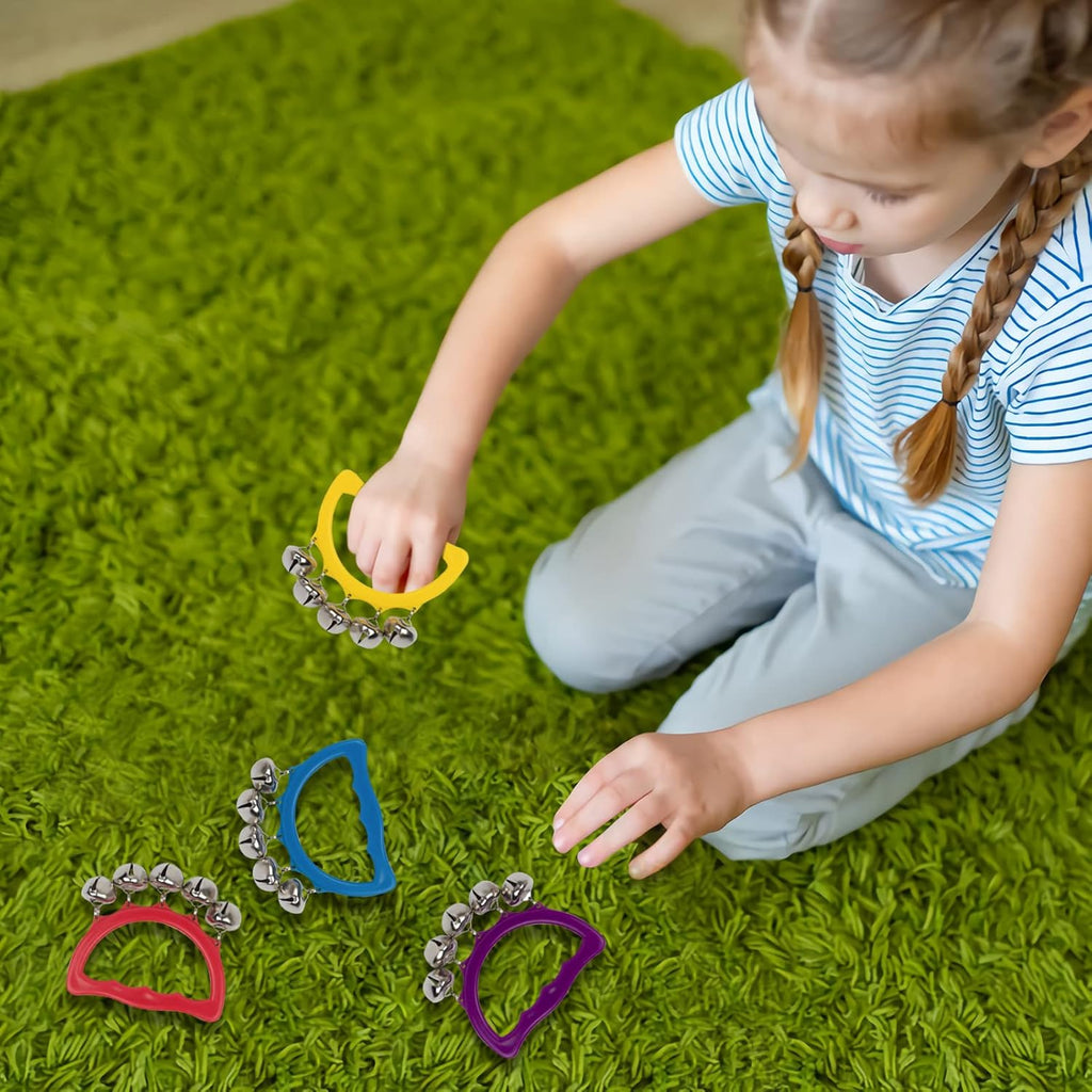 MUSCELL Jingle Bells, 24 Pcs Christmas Hand Bells Jingle Bells, Brightly Colored Musical Instruments Jingle Bells Gift for Children Party, Classroom and Show, for 3+Years Old