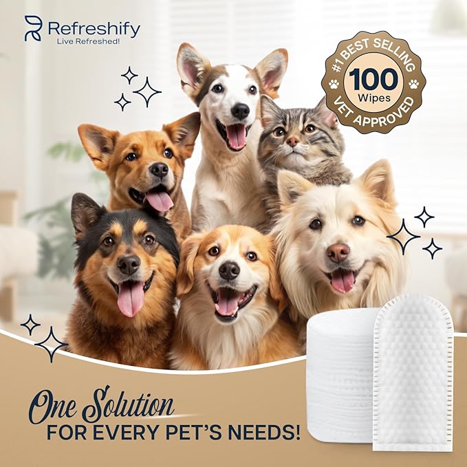 Dog Ear Wipes - 100 Value Pack - Mint Ear Wipes for Dogs, Vet Formulated Pet Ear Wipes for Dogs & Cats – Effective Dog Ear Cleaner for Itch Relief, Wax & Odor-PawvioPets